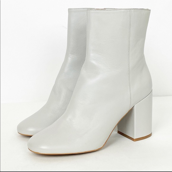 gray block heel booties